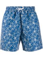 Hackett Star Fish Print Swim Shorts - Blue