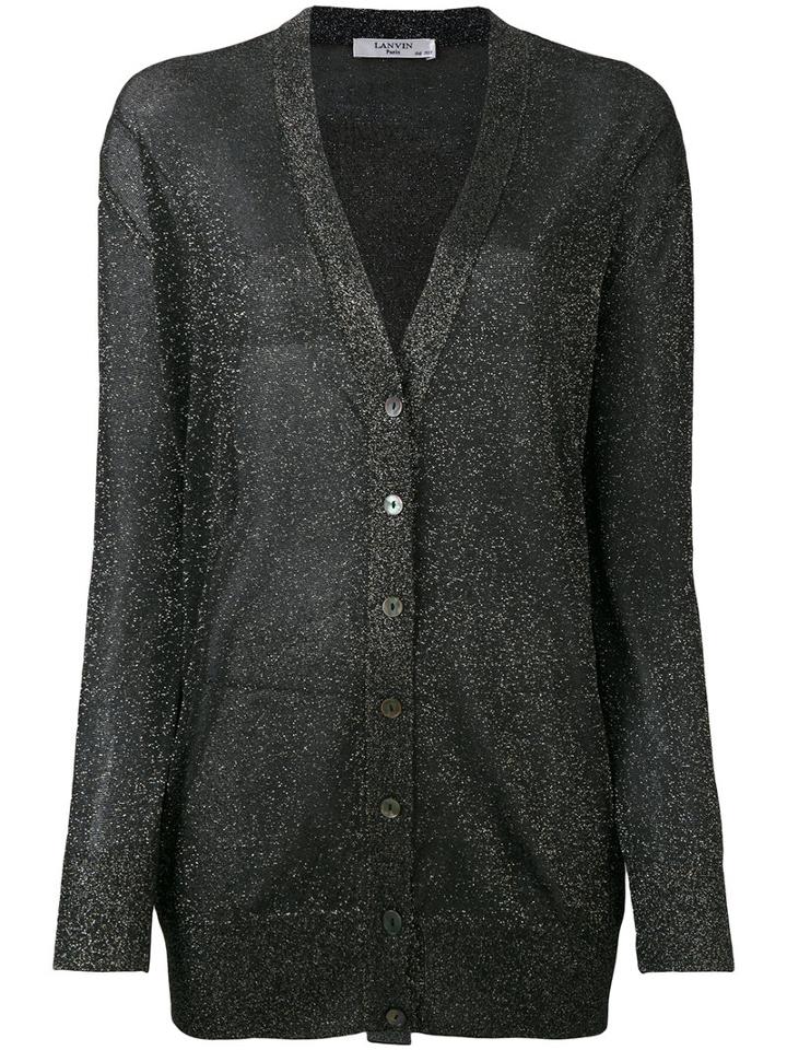 Lanvin - Metallic Cardigan - Women - Polyester/spandex/elastane/viscose - S, Women's, Black, Polyester/spandex/elastane/viscose