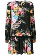 No21 - Floral Print Dress - Women - Silk - 44, Black, Silk