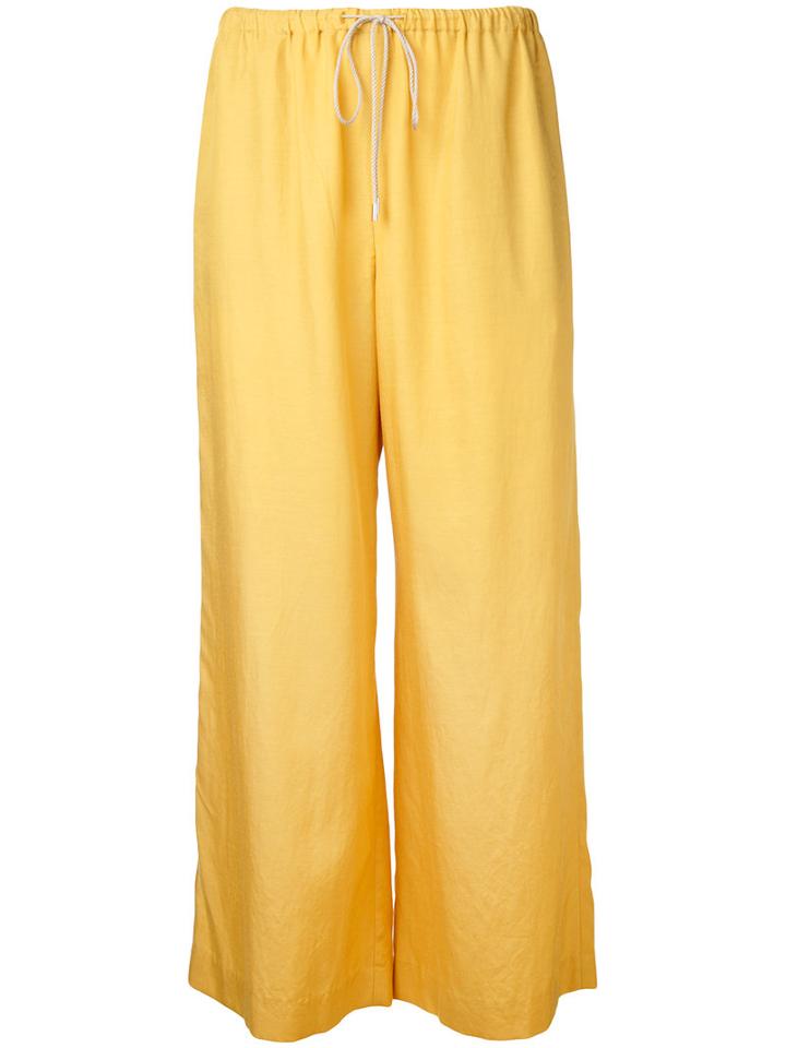 Astraet - Wide Leg Trousers - Women - Cupro - 1, Yellow/orange, Cupro
