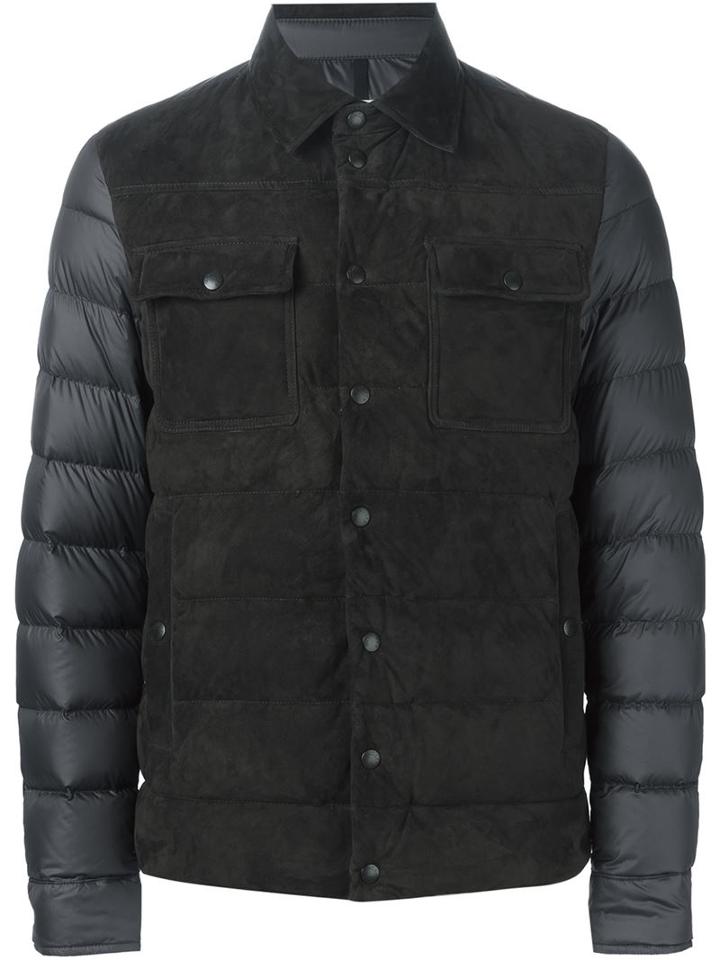 Moncler Padded Jacket, Men's, Size: Iv, Brown, Polyester/leather/feather Down