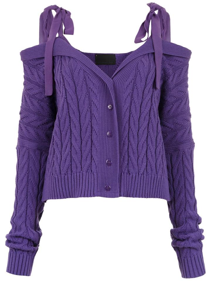 Andrea Bogosian Tied Knit Blouse - Purple