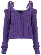 Andrea Bogosian Tied Knit Blouse - Purple