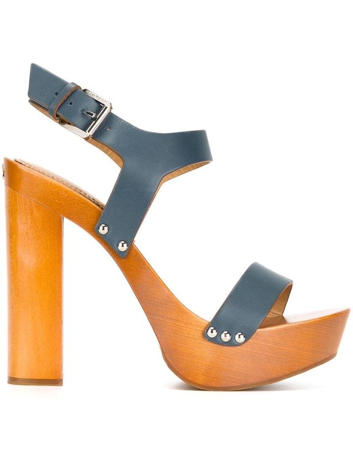 Dsquared2 Ankle Strap Sandals, Women's, Size: 39, Blue, Wood/leather/rubber/wood