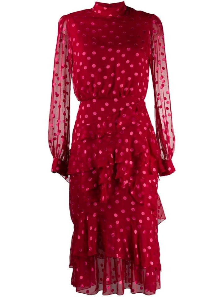 Saloni Polka-dot Dress - Red
