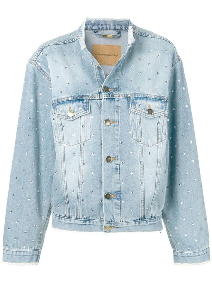 Alexandre Vauthier Embellished Denim Jacket - Blue