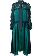 Sacai Ruffled Sleeves Dress - Green