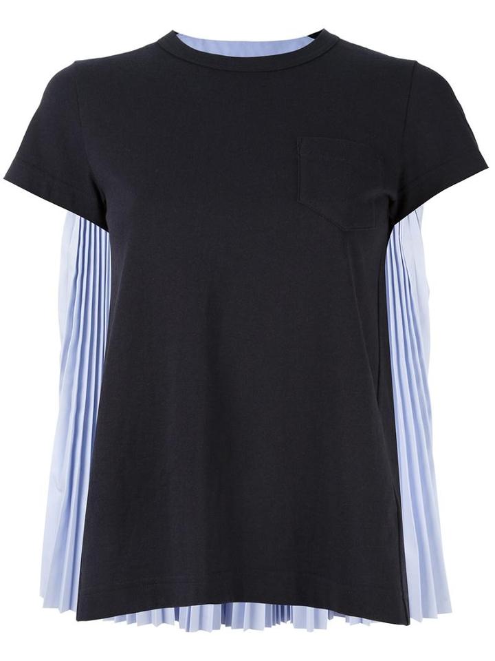 Sacai Pleated T-shirt, Women's, Size: 2, Blue, Cotton
