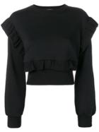 Msgm Ruffle Sweatshirt - Black