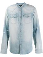 Balmain Military Distressed Shirt - Blue