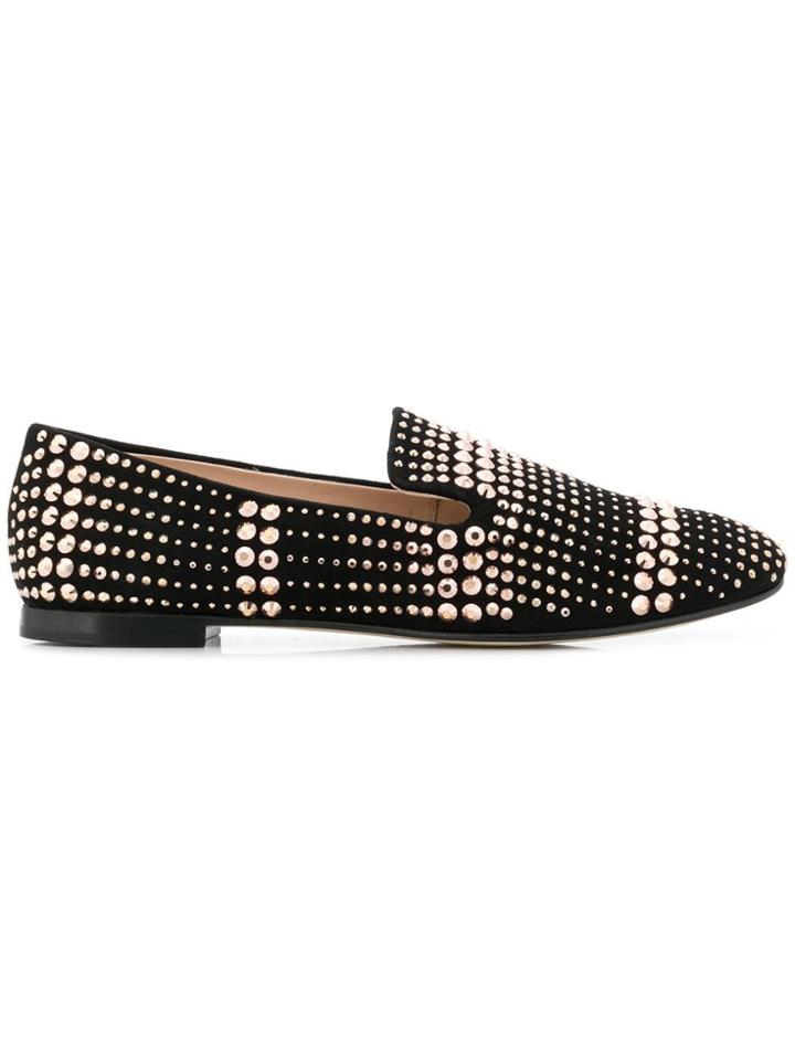 Giuseppe Zanotti Design Flat Studded Loafers - Black