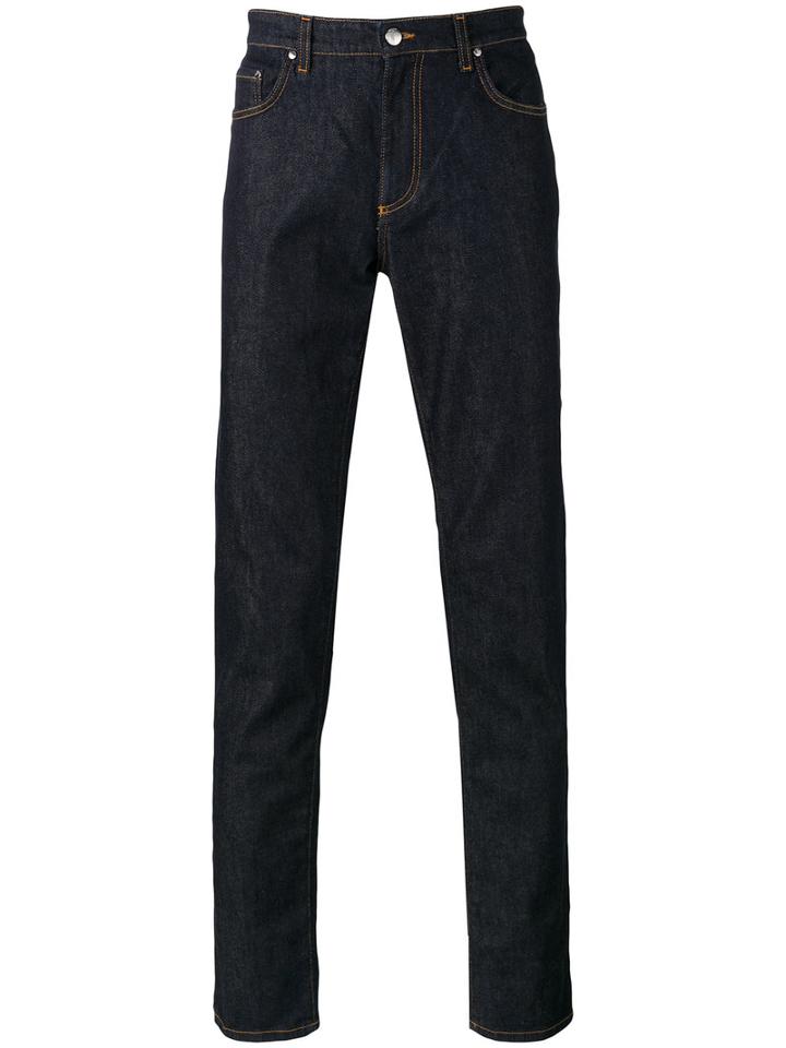 Versace Collection Straight Leg Jeans, Men's, Size: 32, Blue, Cotton/spandex/elastane
