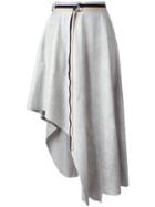 Aviù Asymmetric Flared Skirt, Women's, Size: 44, Grey, Polyester