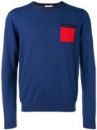 Sun 68 Contrast Chest Pocket Sweater - Blue