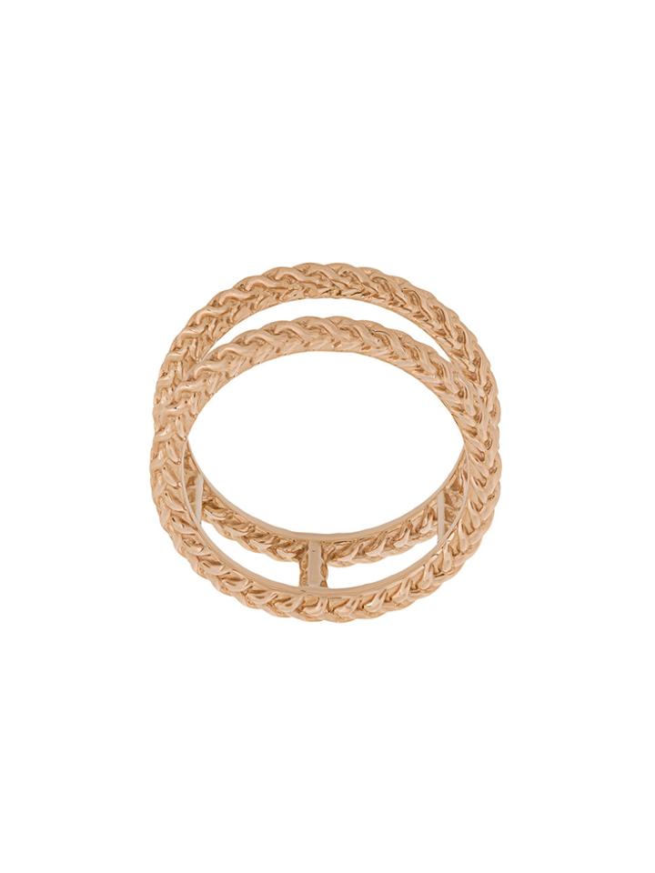 Astley Clarke Double Spiga Stilla Ring - Pink & Purple