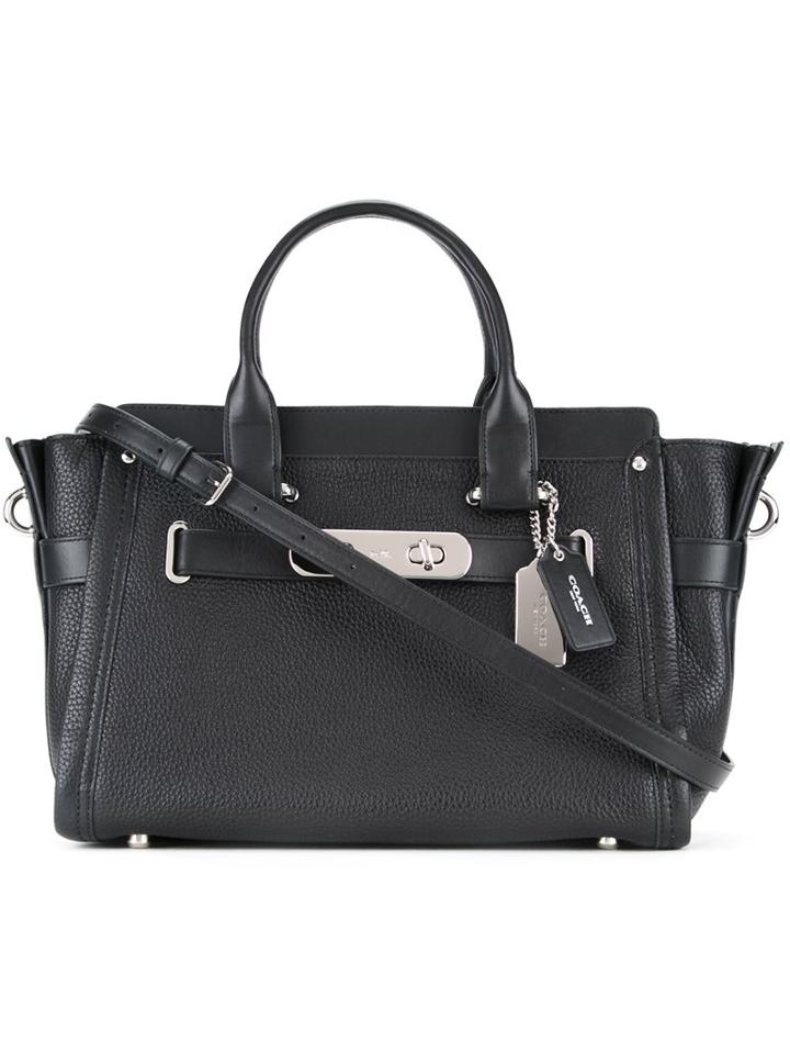 Coach Tag Detail Tote, Women's, Black