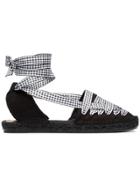 Castañer Black Jean Flat Gingham Beribboned Espadrilles
