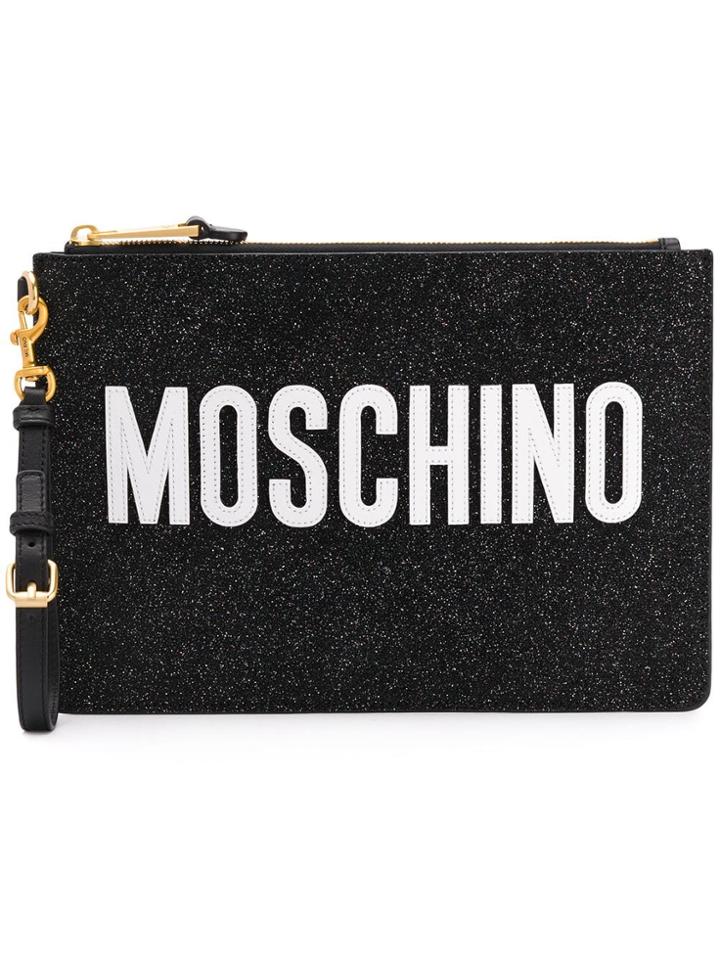 Moschino Glitter Pouch - Black