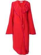 Giacobino Asymmetric Ruffled Dress - Red