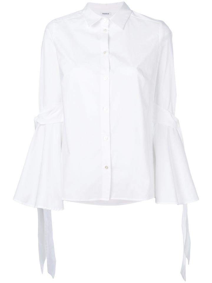 P.a.r.o.s.h. Tie Sleeve Shirt - White