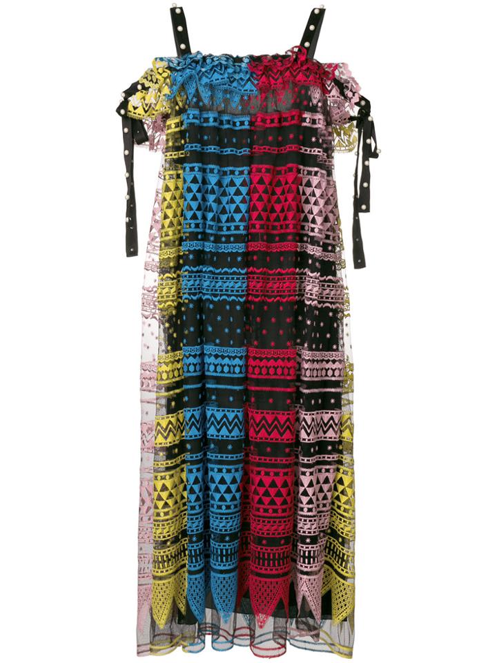 Philosophy Di Lorenzo Serafini Geometric Embroidered Dress -