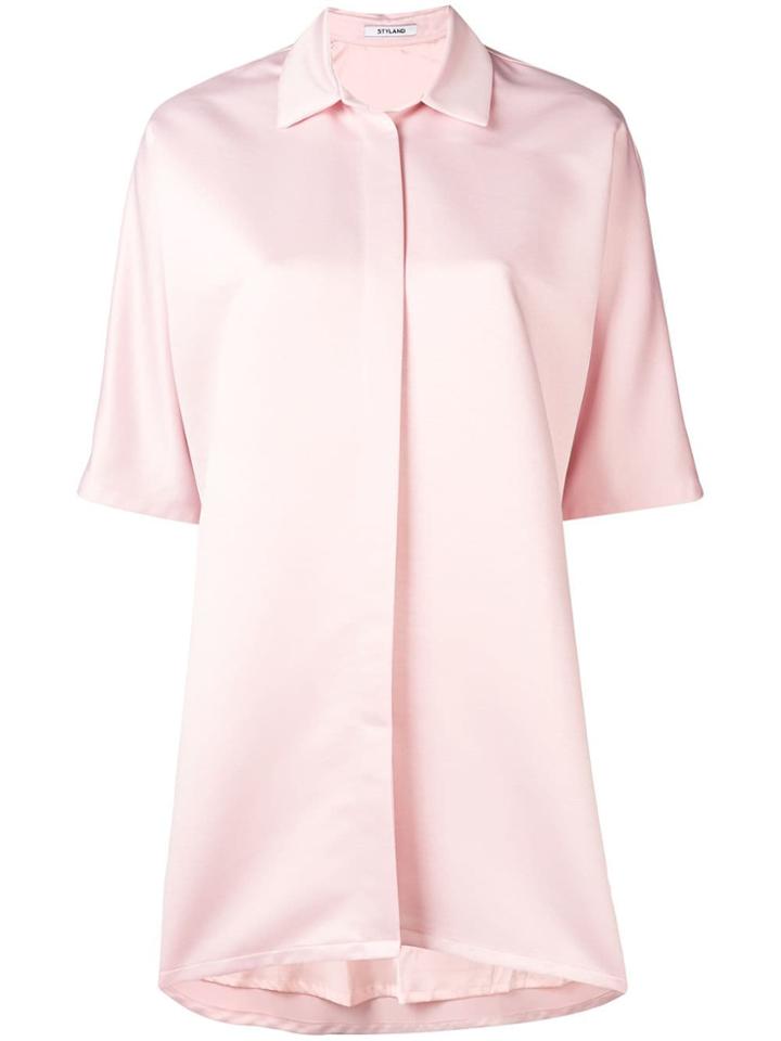 Styland Mini Shirt Dress - Pink