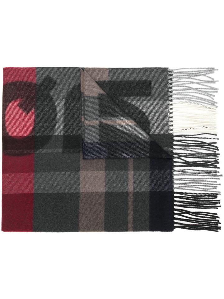 Dsquared2 Logo Checked Scarf - Grey