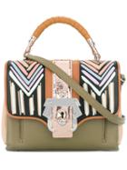 Paula Cademartori - Stripes Shoulder Bag Dun Dun - Women - Lamb Skin - One Size, Green, Lamb Skin