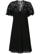 Mcq Alexander Mcqueen - Lace Panel Butterfly Sleeve Dress - Women - Polyamide/polyester - 38, Black, Polyamide/polyester