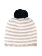 Il Gufo Striped Bobble Hat, Boy's, Size: 50 Cm, Grey