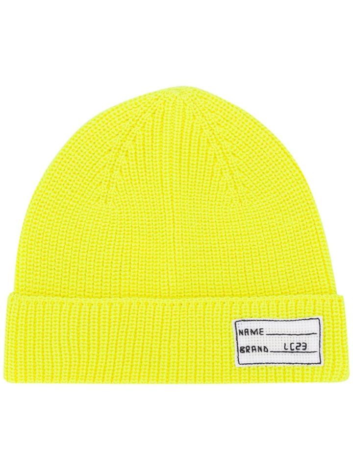 Lc23 Ribbed Knit Beanie Hat - Yellow