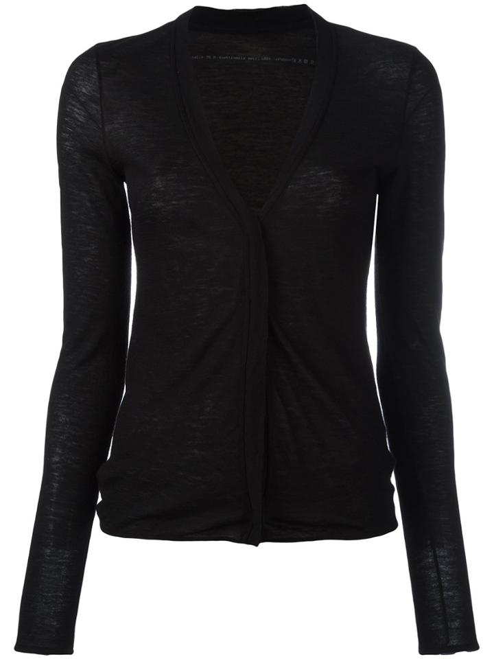 Aviù Cashmere Fine Knit Cardigan - Black