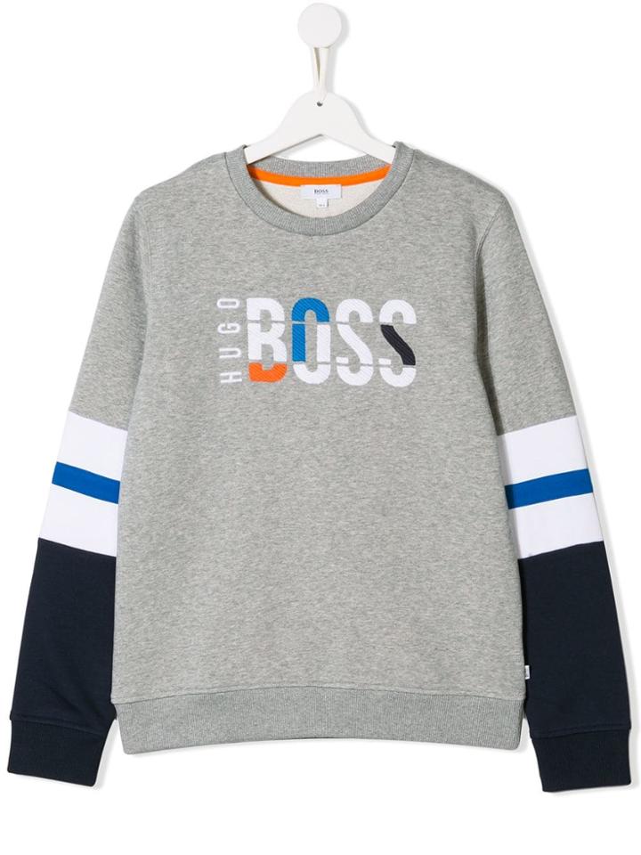 Boss Kids Classic Print Sweater - Grey