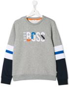 Boss Kids Classic Print Sweater - Grey