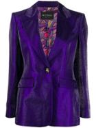 Etro Single-breasted Fitted Blazer - Purple