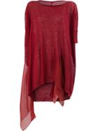 Masnada Asymmetric Knitted Top - Red