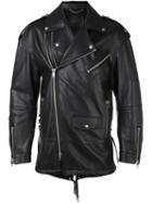 Diesel Black Gold Multiple Zippers Biker Jacket, Men's, Size: 52, Leather/cotton/rayon