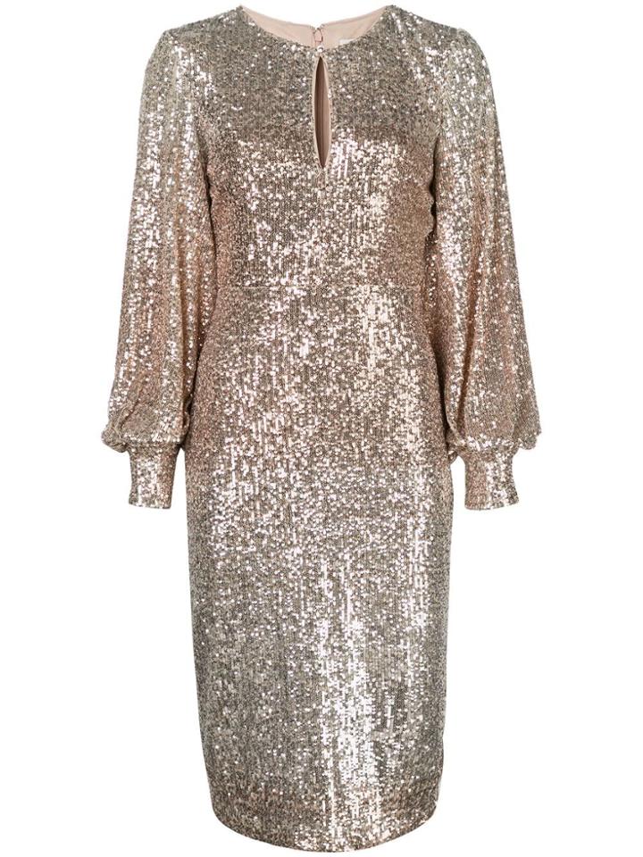 Badgley Mischka Sequin Embellished Dress - Metallic