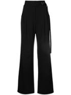 Cyclas Belted Flared Trousers - Black