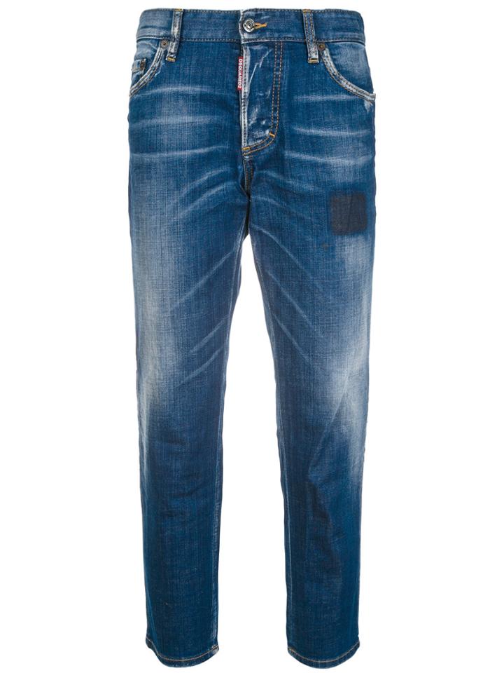 Dsquared2 Cropped Boyfriend Jeans - Blue