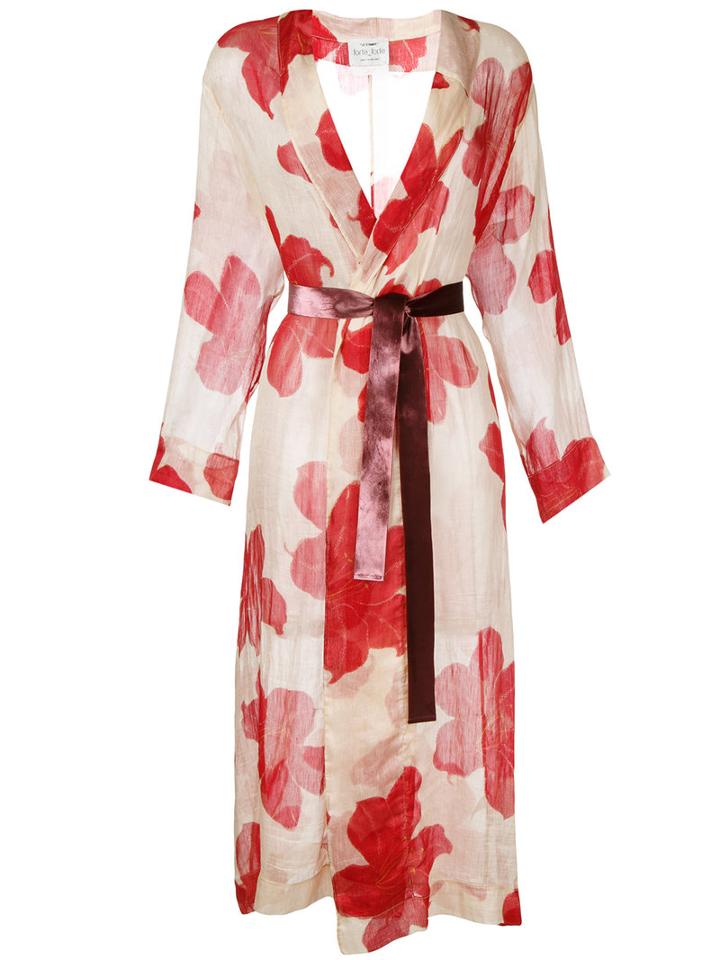 Forte Forte - Floral Print Coat - Women - Silk/linen/flax - 1, Women's, Nude/neutrals, Silk/linen/flax