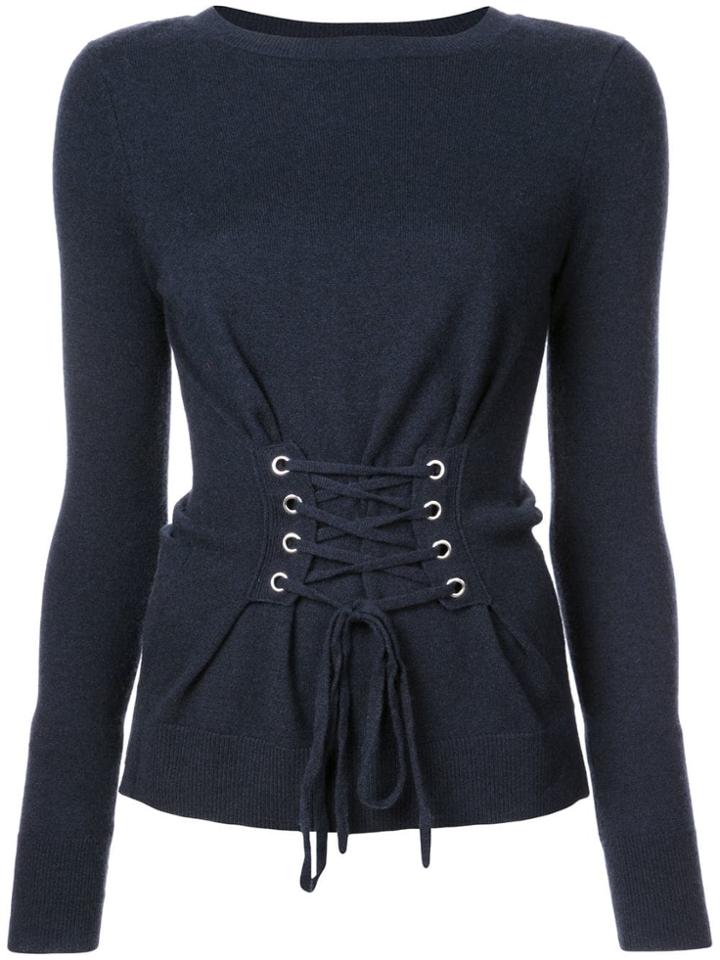 Autumn Cashmere Lace-up Sweater - Blue