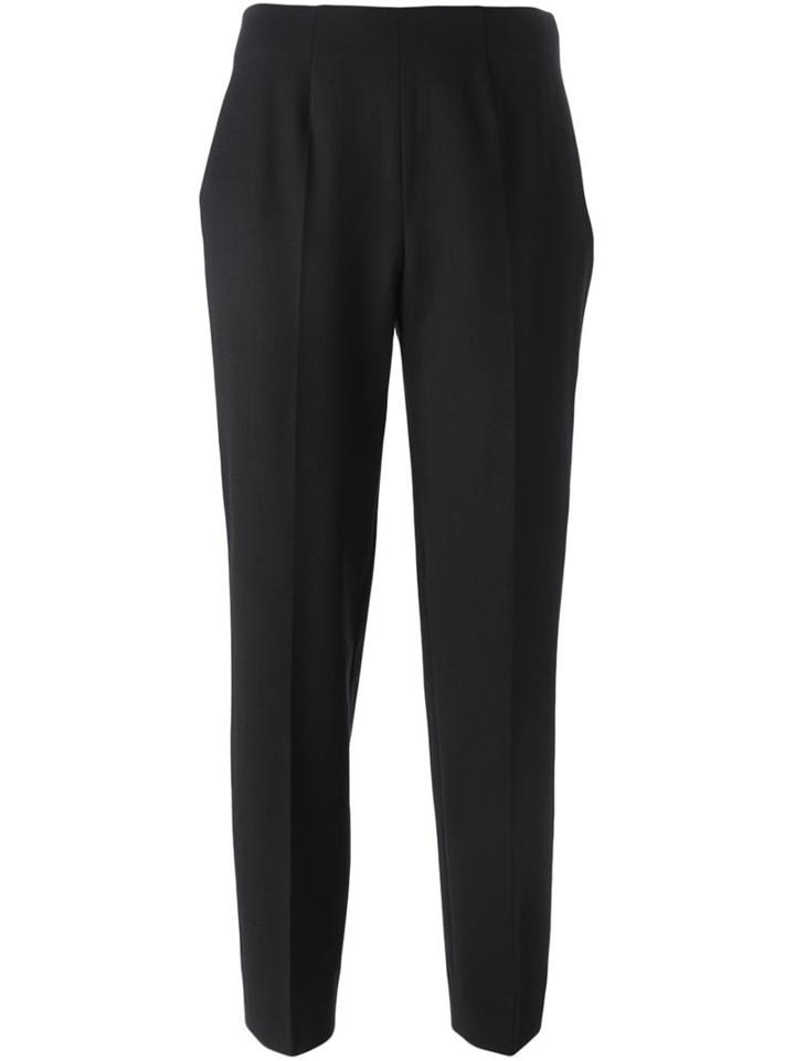 Piazza Sempione Cropped Tapered Trousers, Women's, Size: 40, Blue, Polyamide/spandex/elastane/virgin Wool