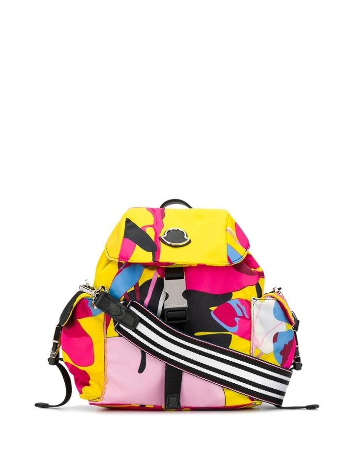 Moncler Abstract Print Backpack - Yellow