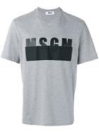 Msgm - Logo Print T-shirt - Men - Cotton - S, Grey, Cotton