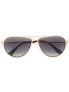 Versace Crystal Trim Aviator Sunglasses, Women's, Grey, Metal