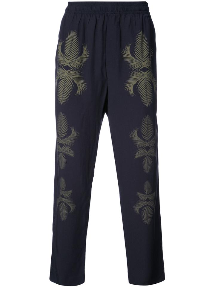 Osklen Leaf Print Sweat Pants - Blue