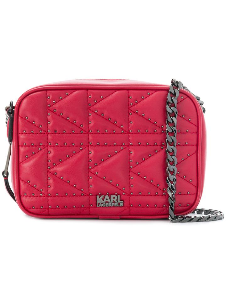 Karl Lagerfeld K/klassik Quilted Stud Camera Bag - Red