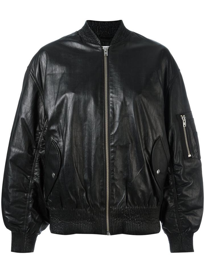 Iro - Bomber Jacket - Women - Rayon/lamb Fur - 36, Women's, Black, Rayon/lamb Fur