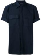 Neil Barrett Short Sleeve Shirt, Men's, Size: 40, Blue, Cotton